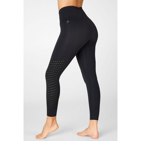 Fabletics Sync Leggings Perforated Black Large High Rise 7/8 Length LG1935205 - Picture 8 of 8